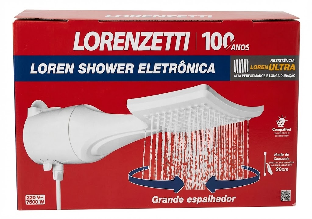 Ducha Chuveiro Lorenzetti Loren Shower Eletrônico 7500w x 220V