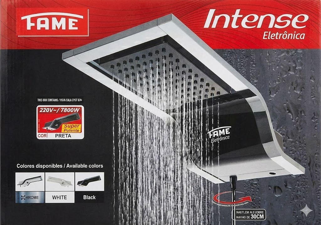Ducha Chuveiro Fame Intense Eletrônico Black 7800w x 220V